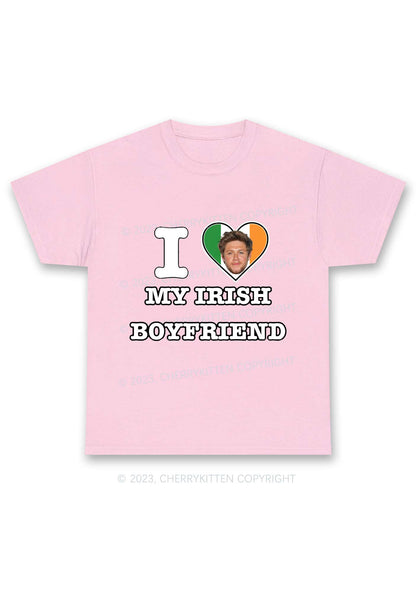 Custom Irish Boyfriend Photo St Patricks Y2K Chunky Shirt Cherrykitten