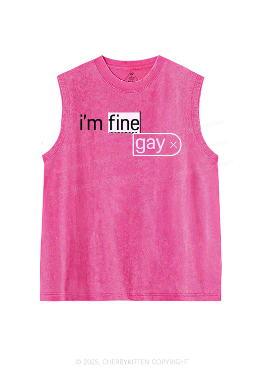 Im Fine Gay Pride Y2K Washed Muscle Tank Cherrykitten