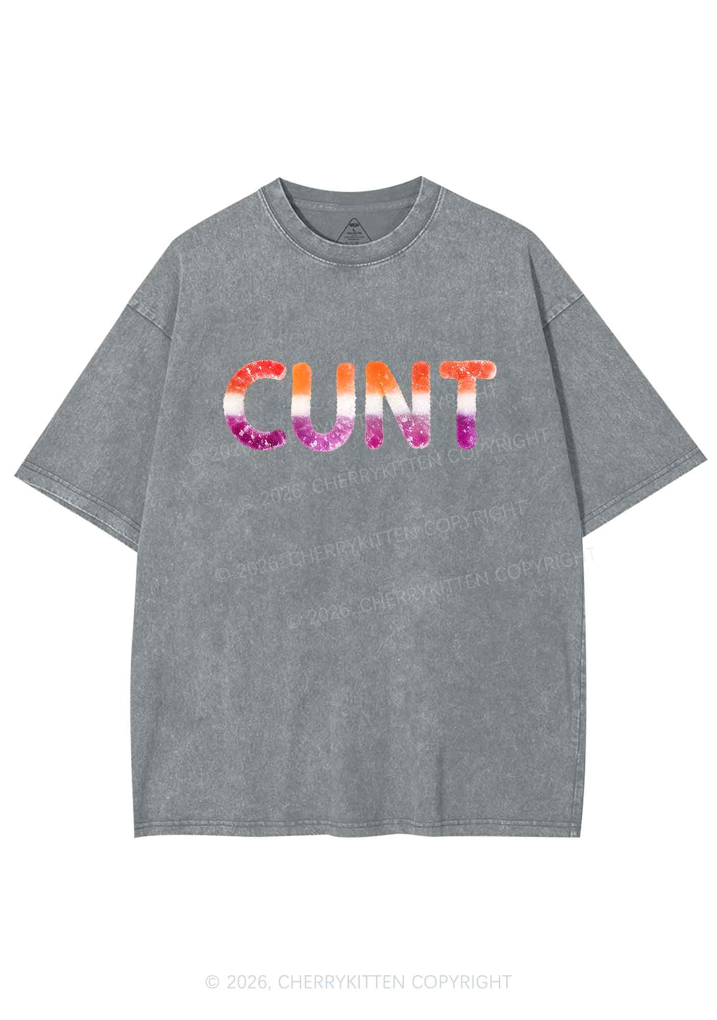 Lesbian Candy Cxxt Pride Y2K Shirts Washed Tee Cherrykitten