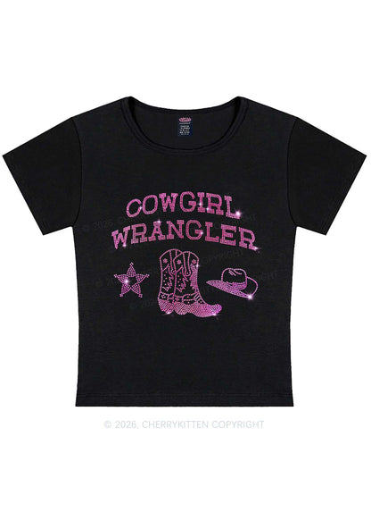 Rhinestone Cowgirl Wrangler Boots Pride Y2K Baby Tee Cherrykitten