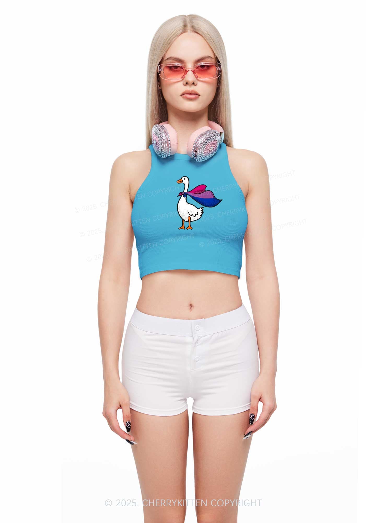 Bisexual Goose Pride Y2K Crop Tank Top Cherrykitten