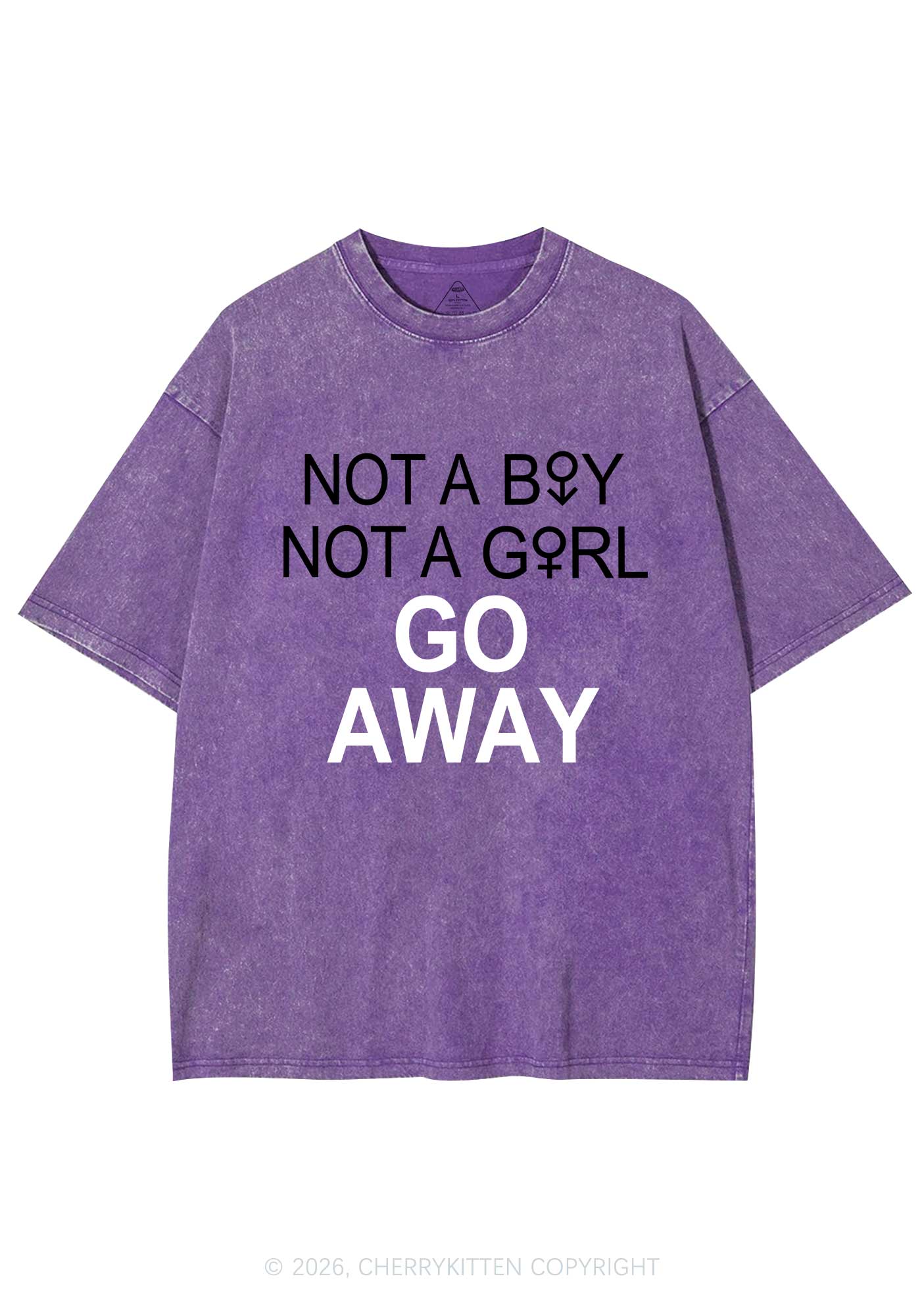 Go Away Pride Y2K Shirts Washed Tee Cherrykitten