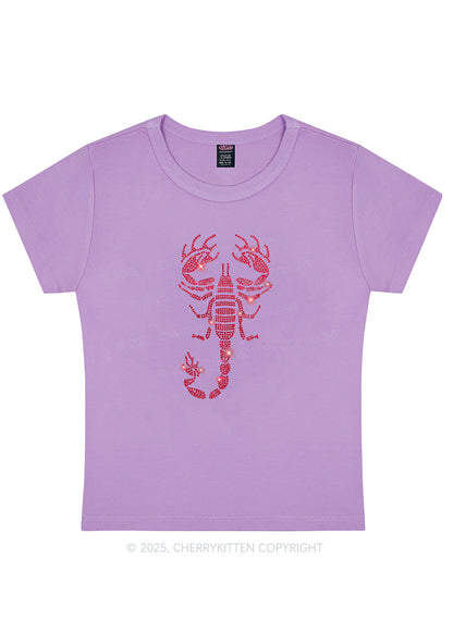 Rhinestone Red Scorpion Y2K Baby Tee Cherrykitten