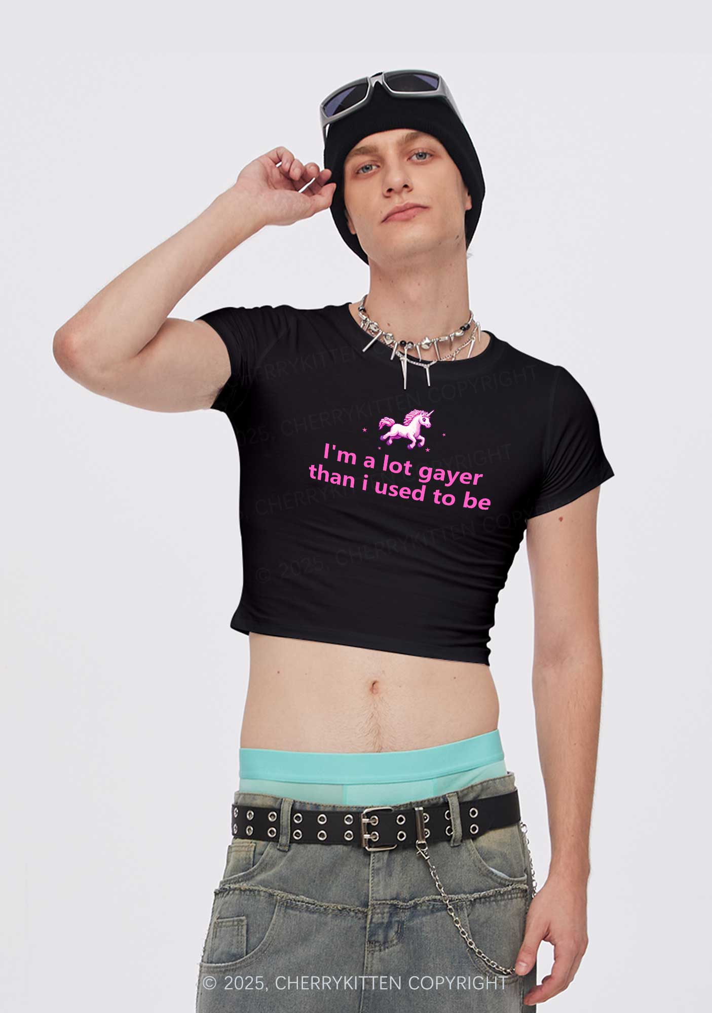 Im A Lot Gayer Pride Y2K Baby Tee Cherrykitten