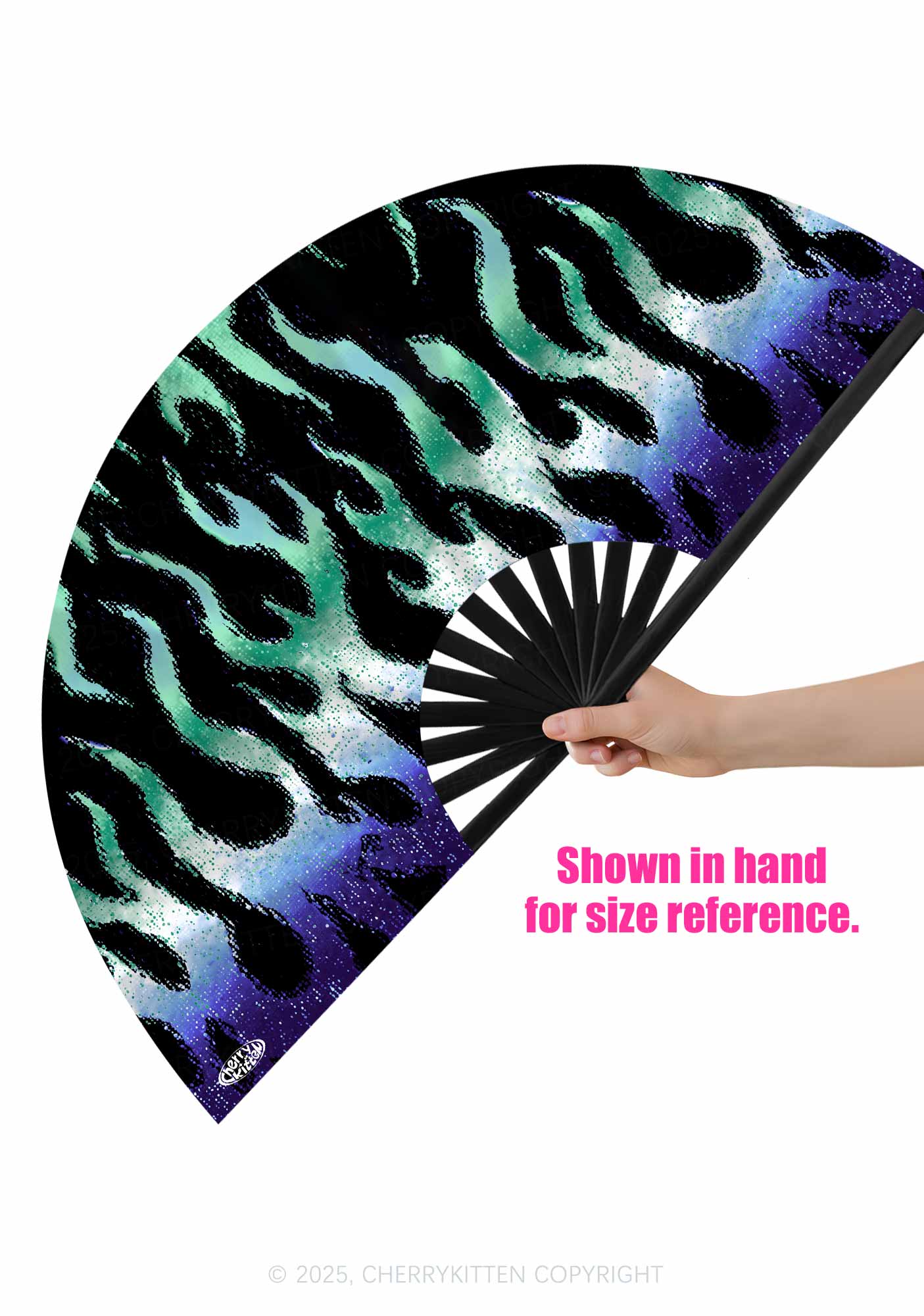 Gay Flame Pride Y2K Rave Hand Fan Cherrykitten