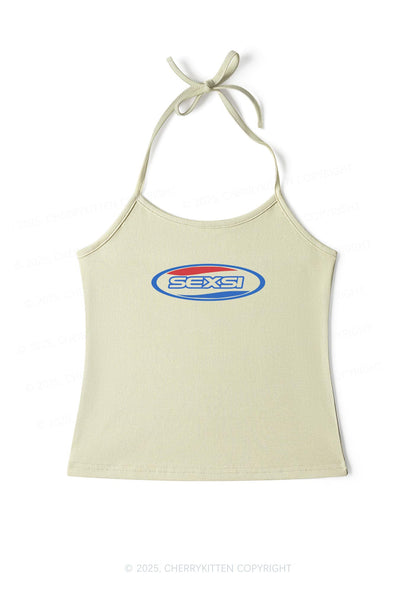 Sexsi Slogan Y2K Halter Neck Cami Cherrykitten