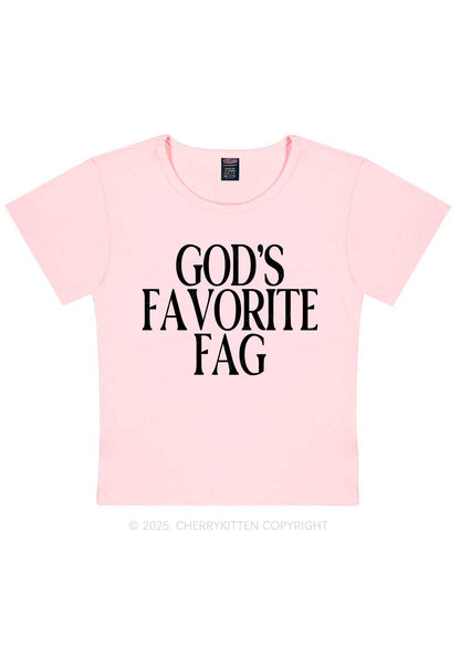 Gods Favorite Fag Pride Y2K Baby Tee Cherrykitten