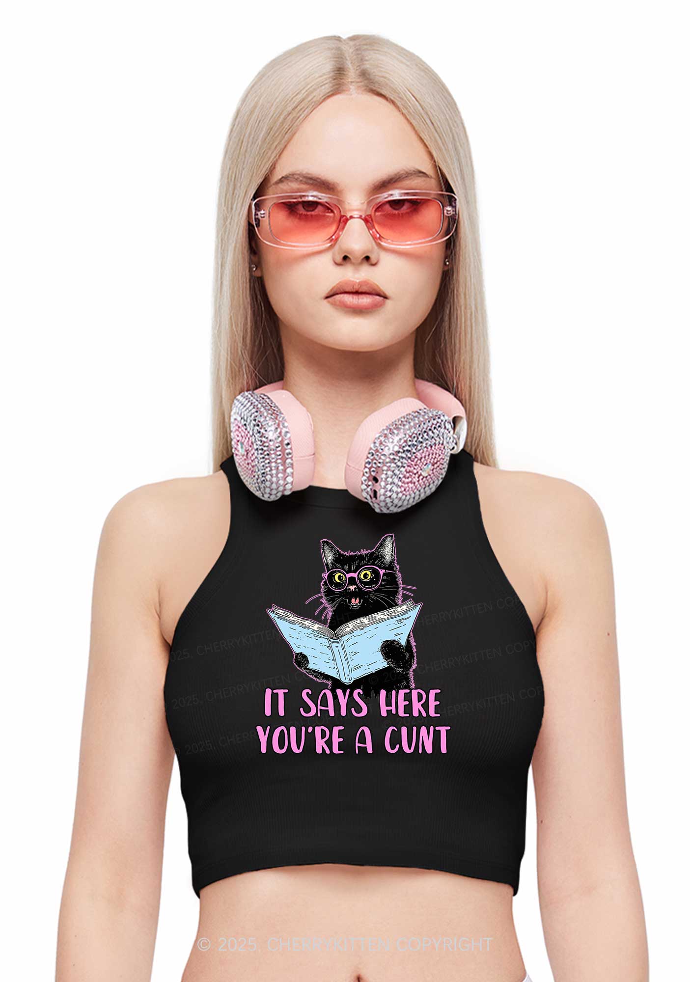 You Are A Cxxt Y2K Crop Tank Top Cherrykitten
