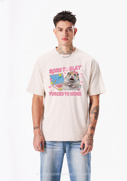 Custom Meme Born To Slay Y2K Shirts Washed Tee Cherrykitten