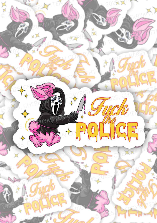 Halloween Fxxk The Police 1pc Y2K Sticker Cherrykitten