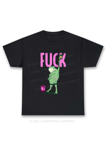 Frog Painting Fxck Y2K Chunky Shirt Cherrykitten