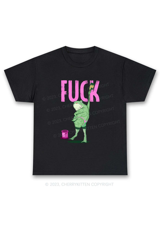 Frog Painting Fxck Y2K Chunky Shirt Cherrykitten