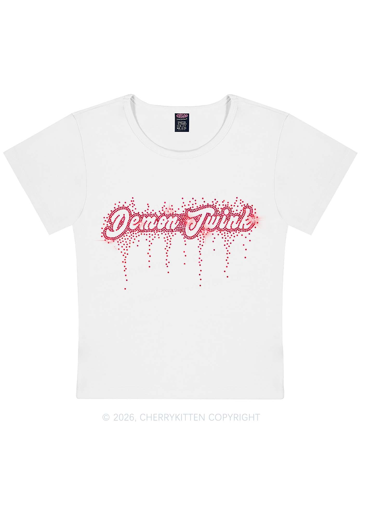 Rhinestone Demon Twink Pride Y2K Baby Tee Cherrykitten