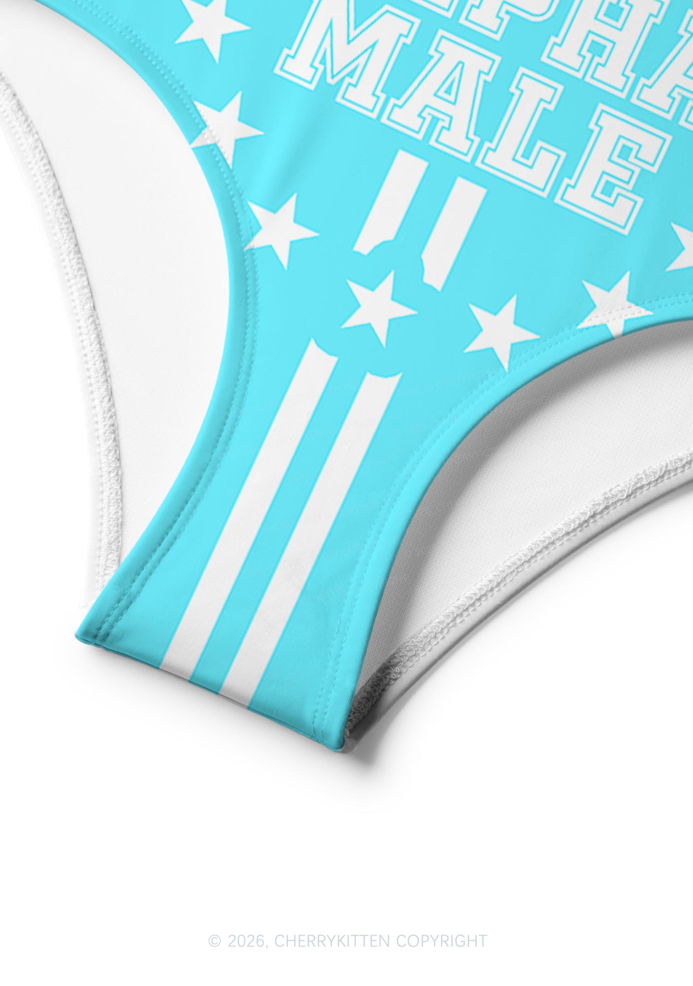 Mint Green Alpha Male Y2K Print Bikini Set Cherrykitten