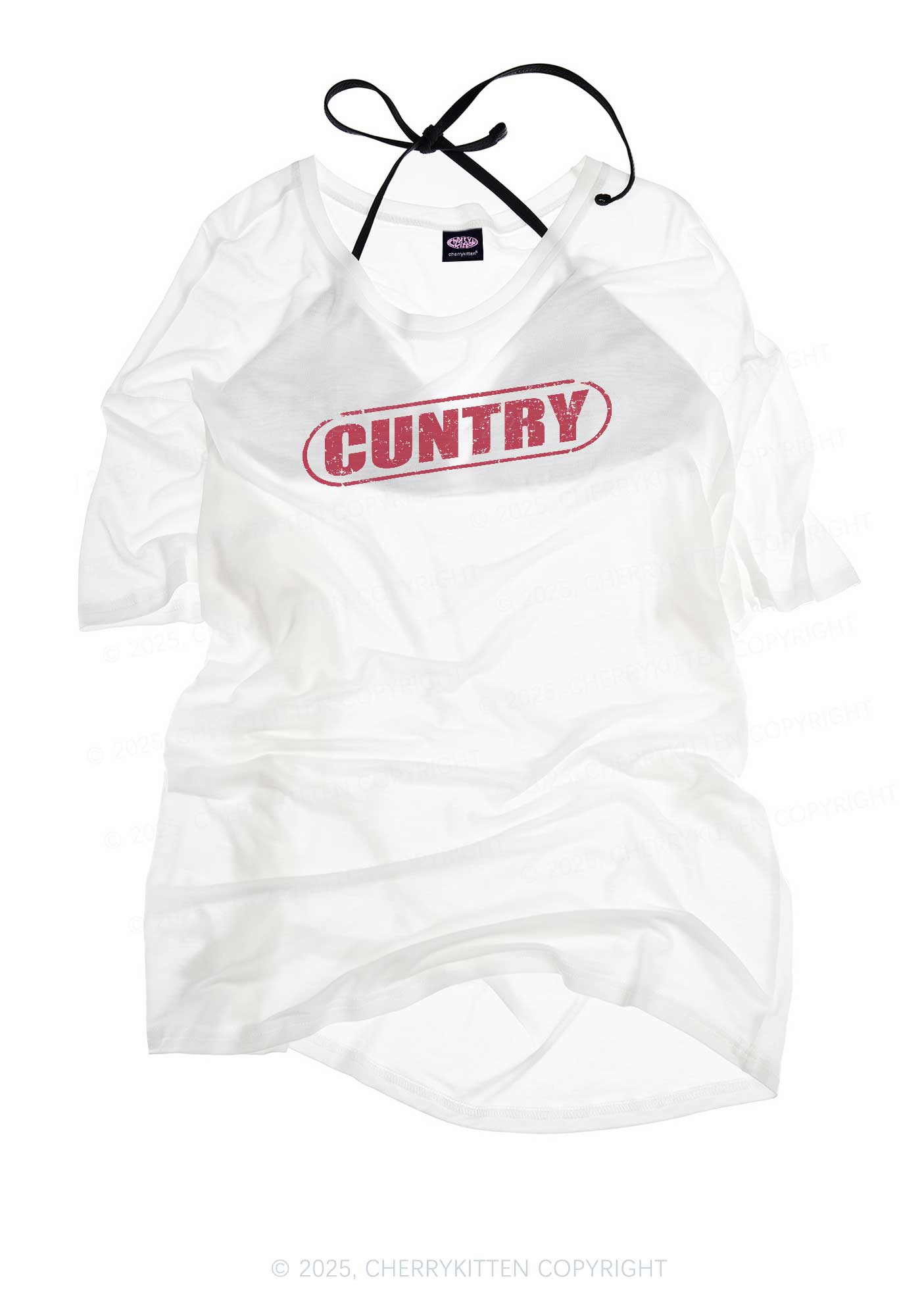 Cuntry Y2K Sheer Boyfriend Tee Cherrykitten