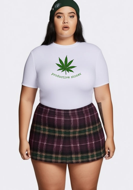 Curvy Productive Stoner Baby Tee