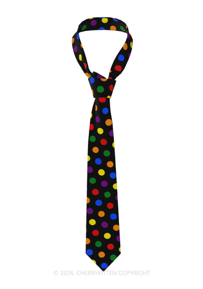 Rainbow Dots Pride Y2K Necktie Cherrykitten