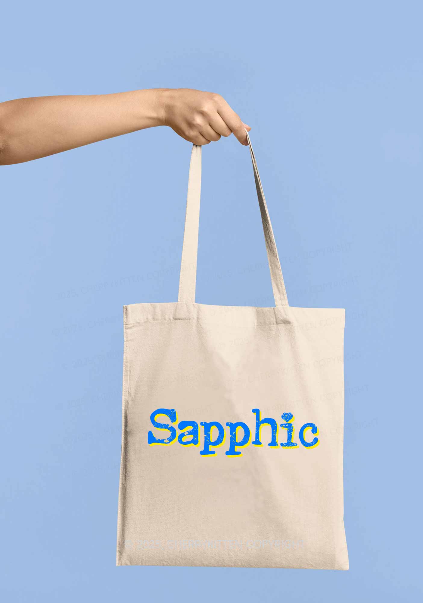 Sapphic Pride Y2K Canvas Tote Bag Cherrykitten