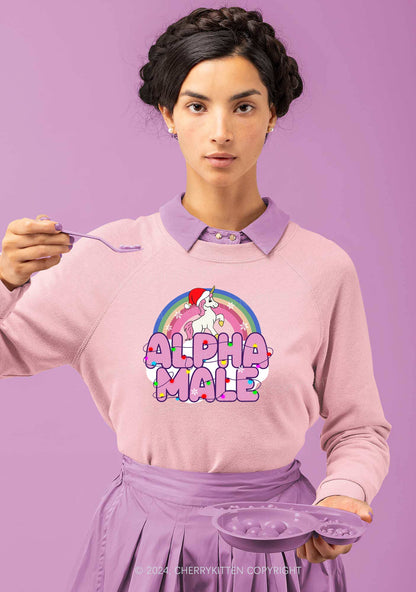 Christmas Alpha Male Y2K Sweatshirt Cherrykitten