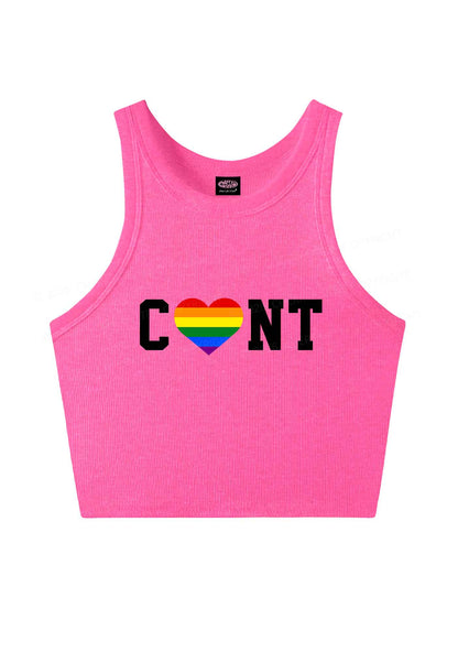 Rainbow Heart Cxxt Pride Y2K Crop Tank Top Cherrykitten