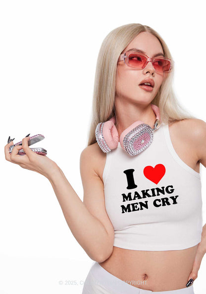I Love Making Men Cry Y2K Crop Tank Top Cherrykitten