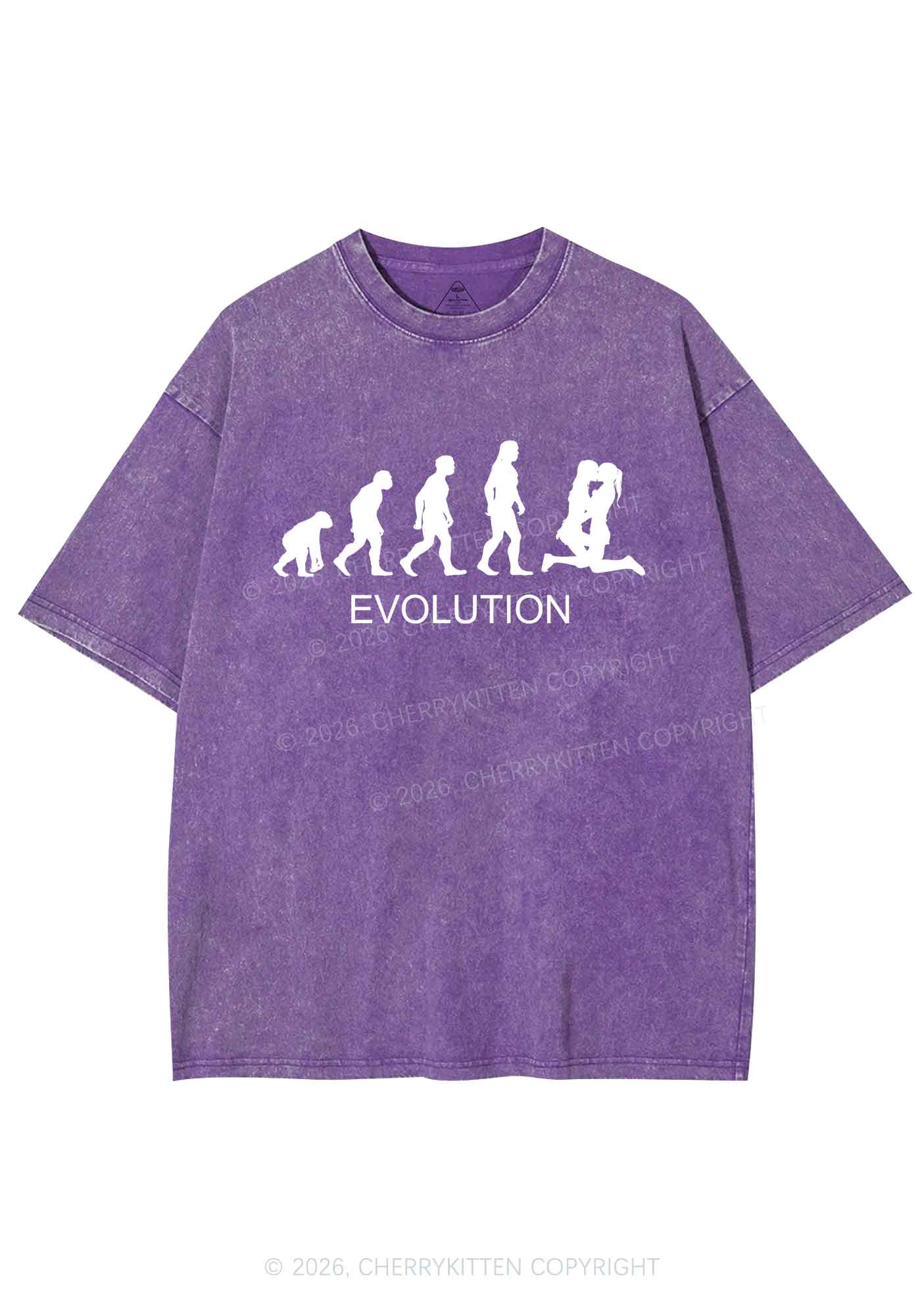 Lesbian Evolution Pride Y2K Shirts Washed Tee Cherrykitten