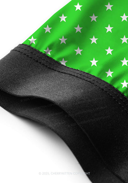 Green Star Y2K Print Men Boxer Briefs Cherrykitten