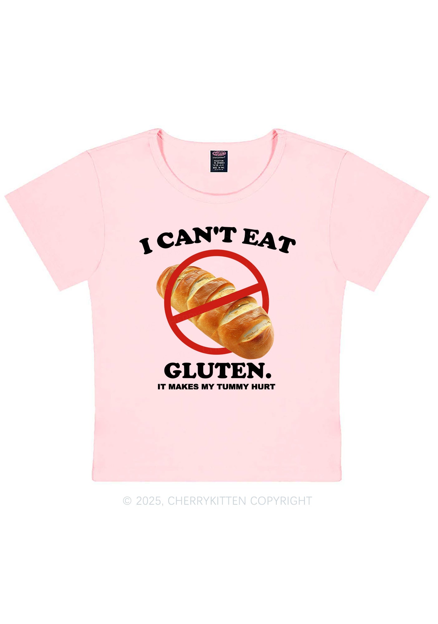 I Cant Eat Gluten Y2K Baby Tee Cherrykitten