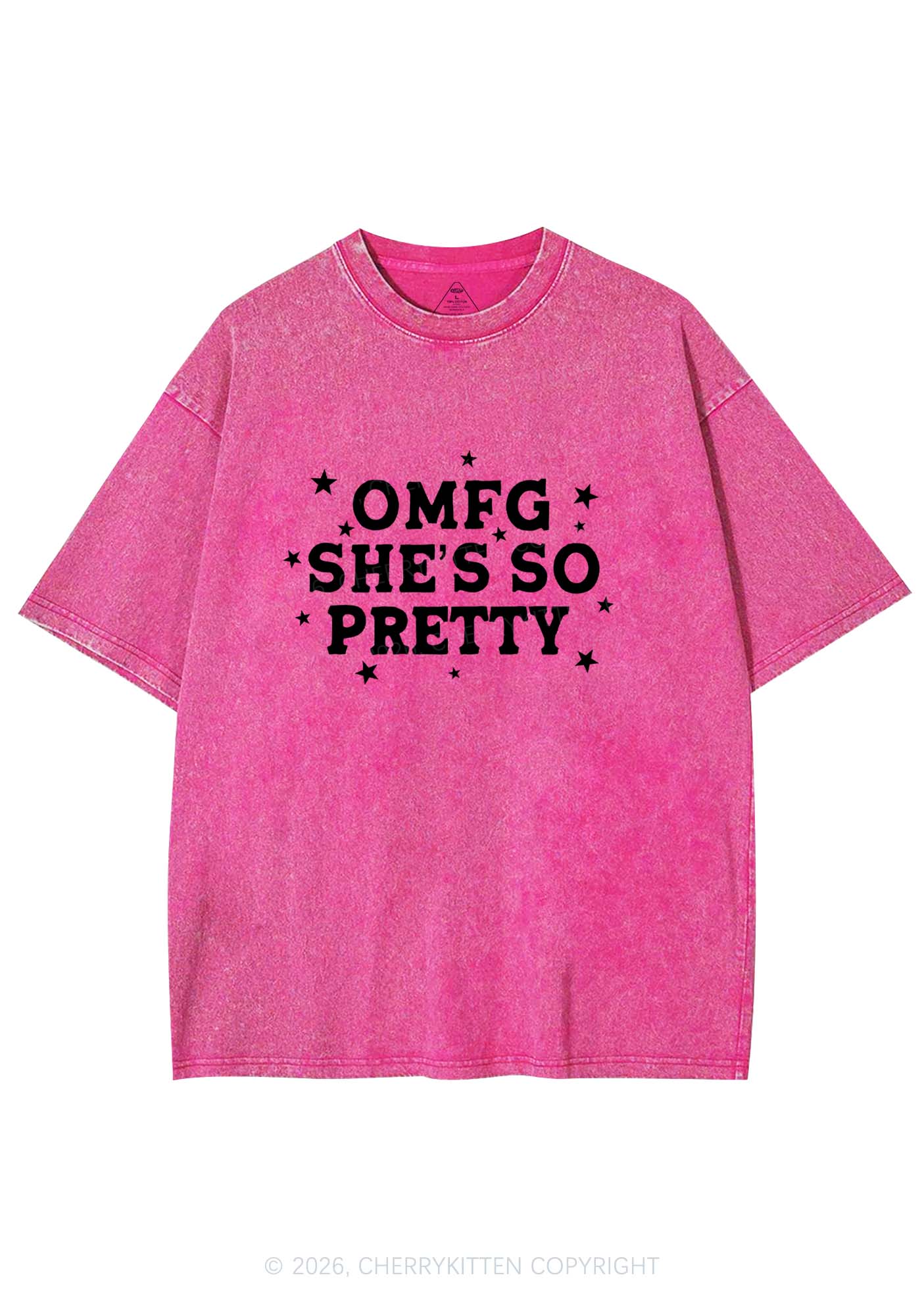 OMFG Shes So Pretty Pride Y2K Shirts Washed Tee Cherrykitten