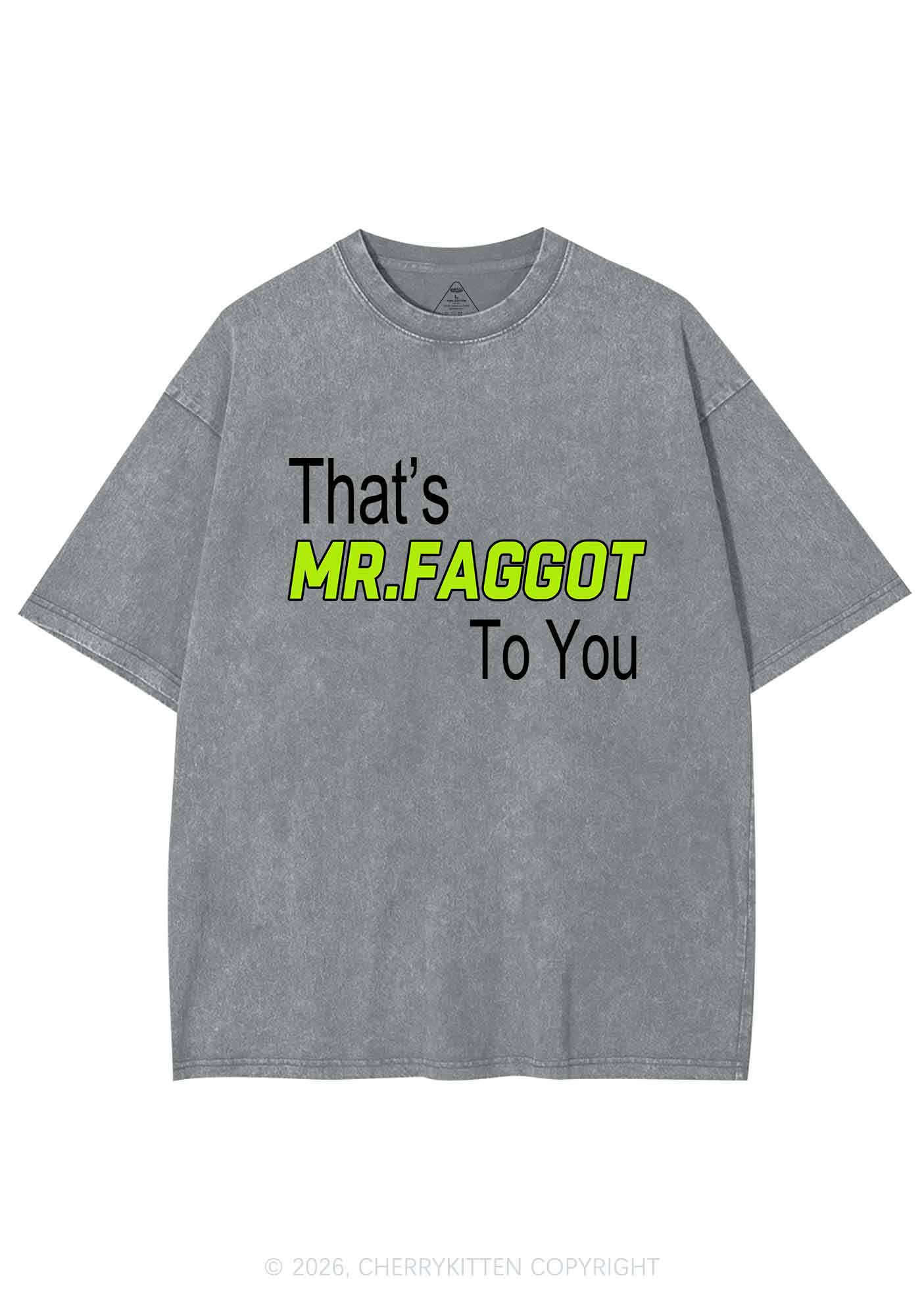 Thats Mr Faggot To You Pride Y2K Shirts Washed Tee Cherrykitten