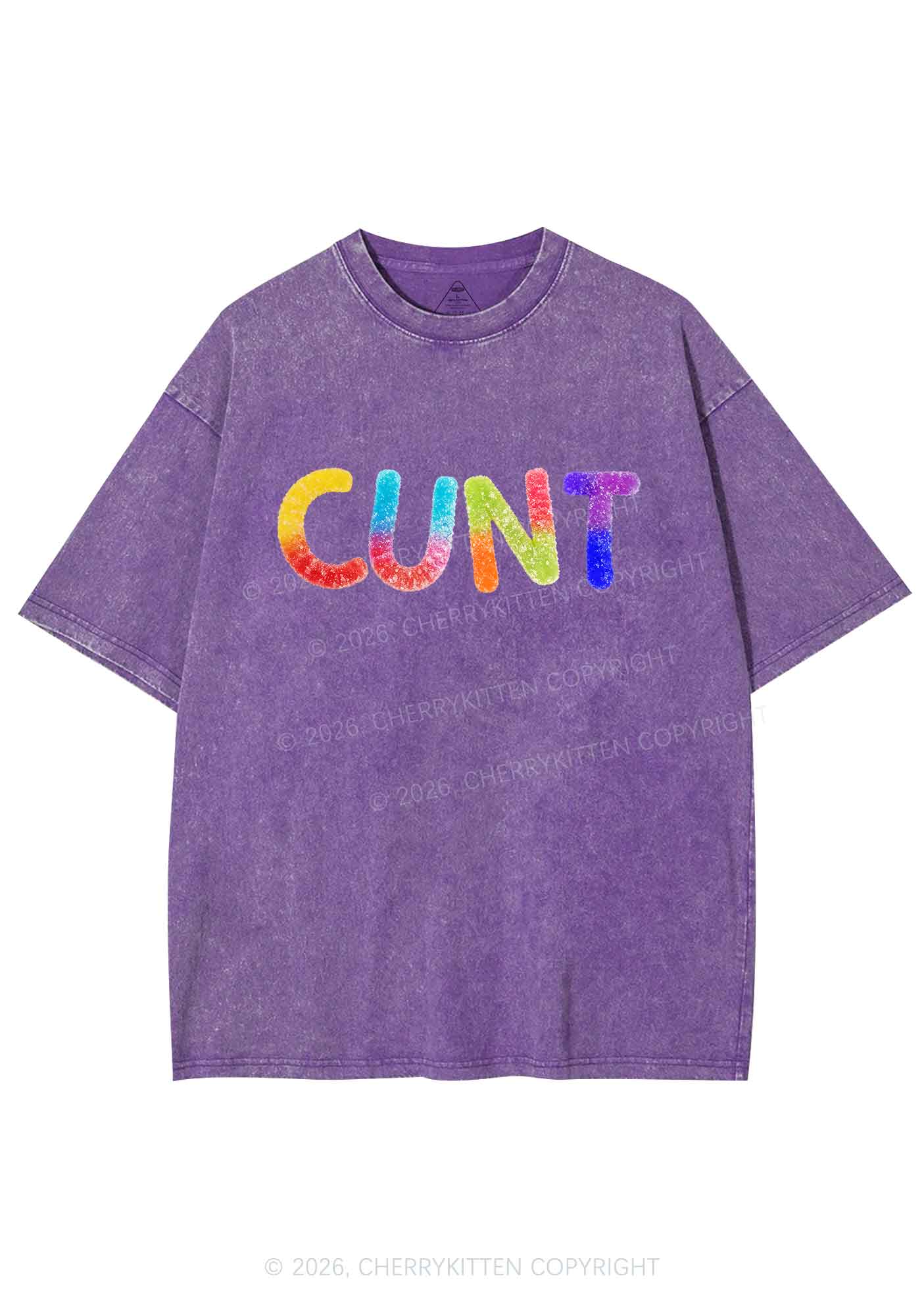 Rainbow Candy Cxxt Pride Y2K Shirts Washed Tee Cherrykitten