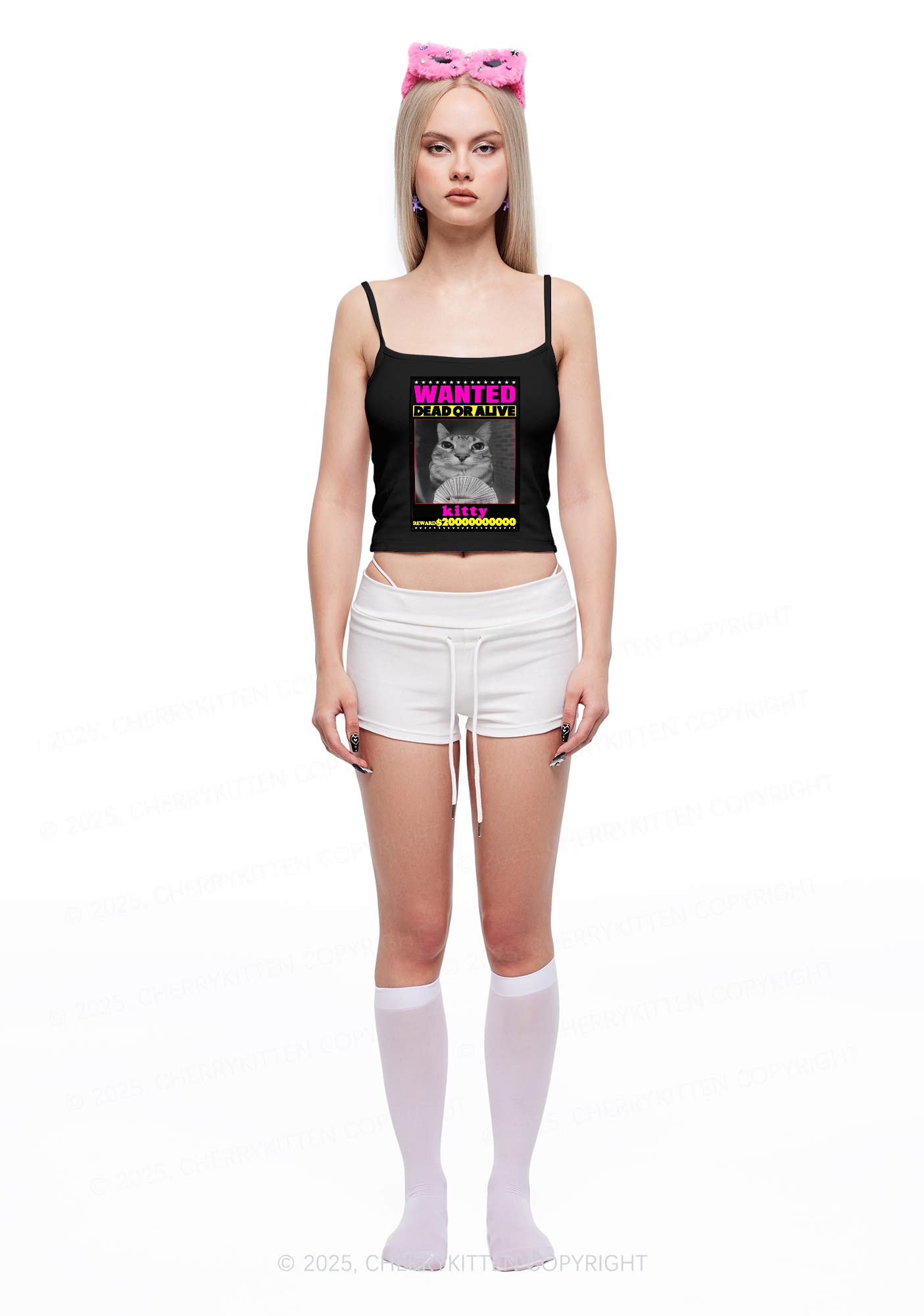 Custom Wanted Kitten Y2K Spaghetti Strap Cami Cherrykitten