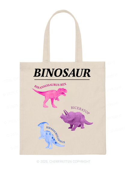Binosaur Pride Y2K Canvas Tote Bag Cherrykitten