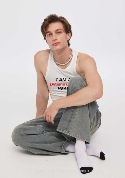 Drum Bass Head Y2K Crop Tank Top Cherrykitten