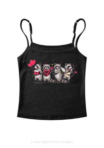 Raccoon Cupids Valentine's Day Y2K Spaghetti Strap Cami Cherrykitten
