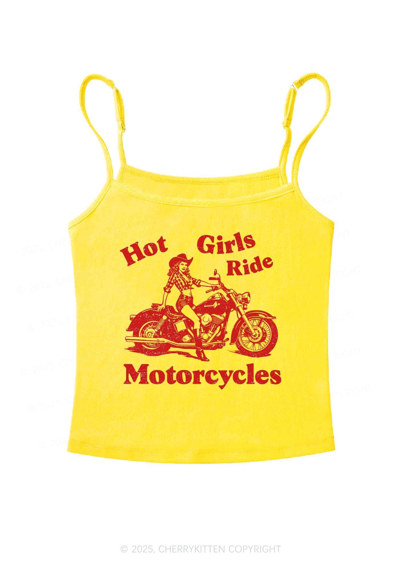 Hot Girls Ride Motorcycles Y2K Spaghetti Strap Cami Cherrykitten