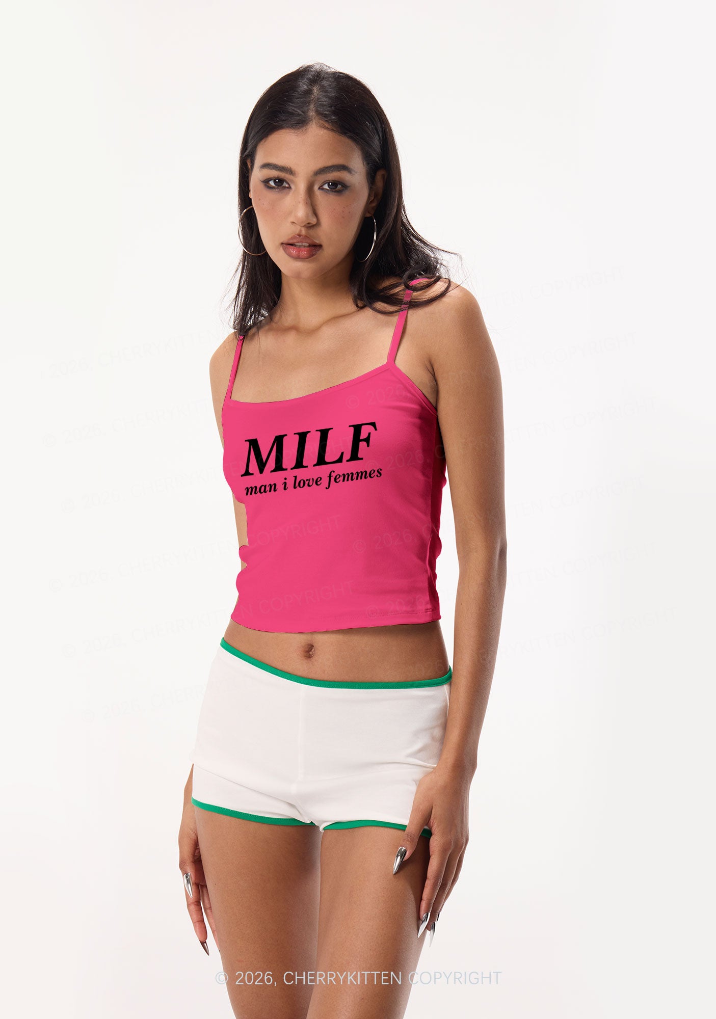 Man I Love Femme Pride Y2K Spaghetti Strap Cami Cherrykitten