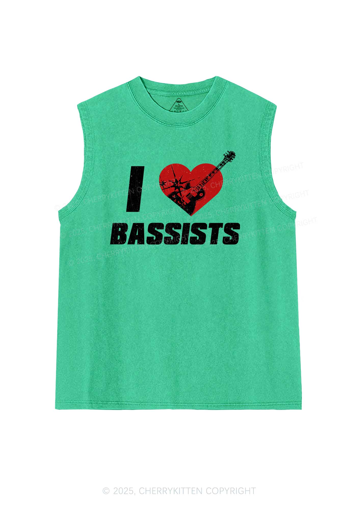 I Love Bassists Y2K Washed Muscle Tank Cherrykitten