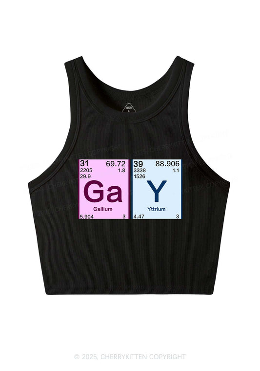 Gay Periodic Table Elements Pride Y2K Crop Tank Top Cherrykitten