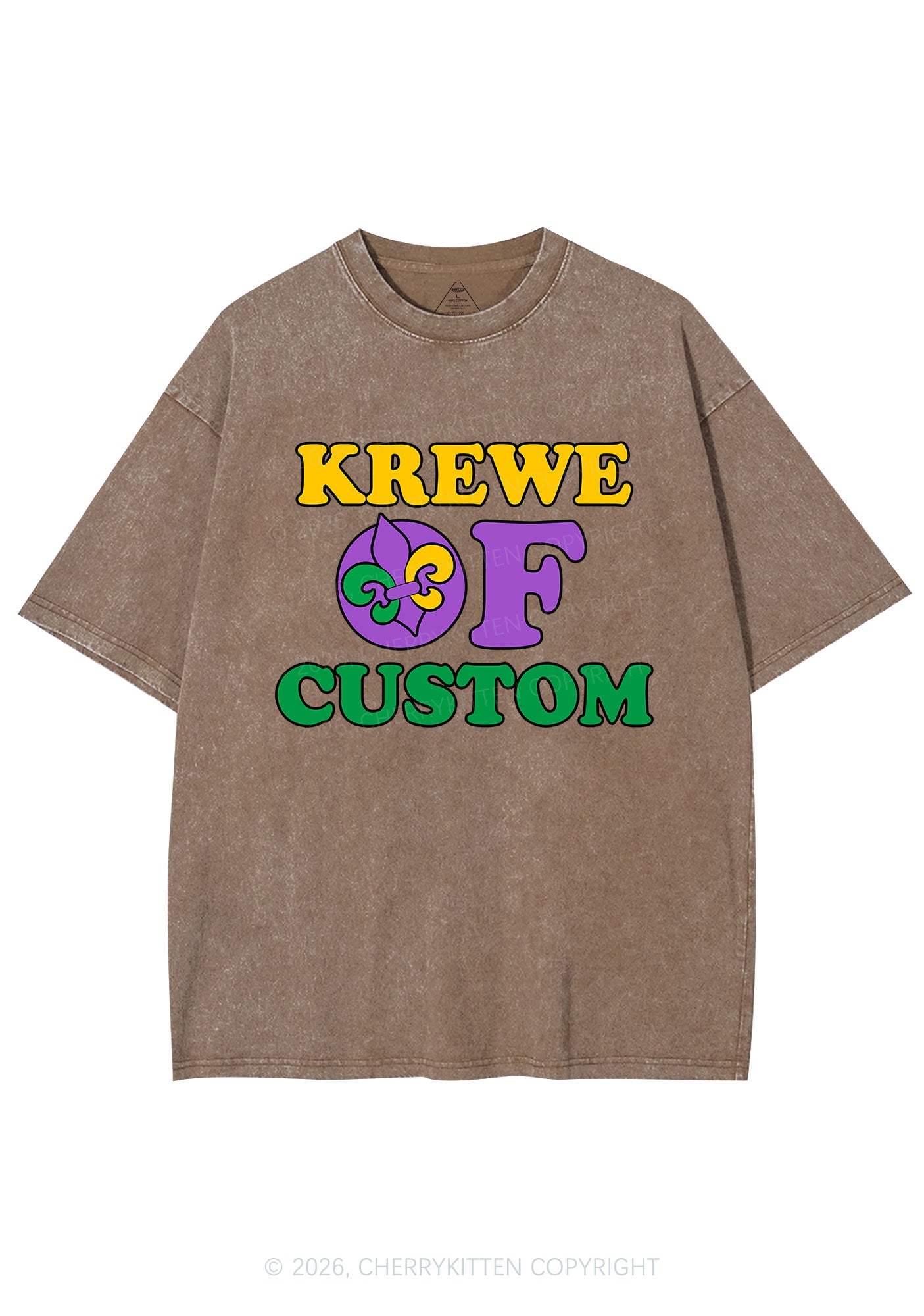 Krewe Of Custom Y2K Shirts Washed Tee Cherrykitten