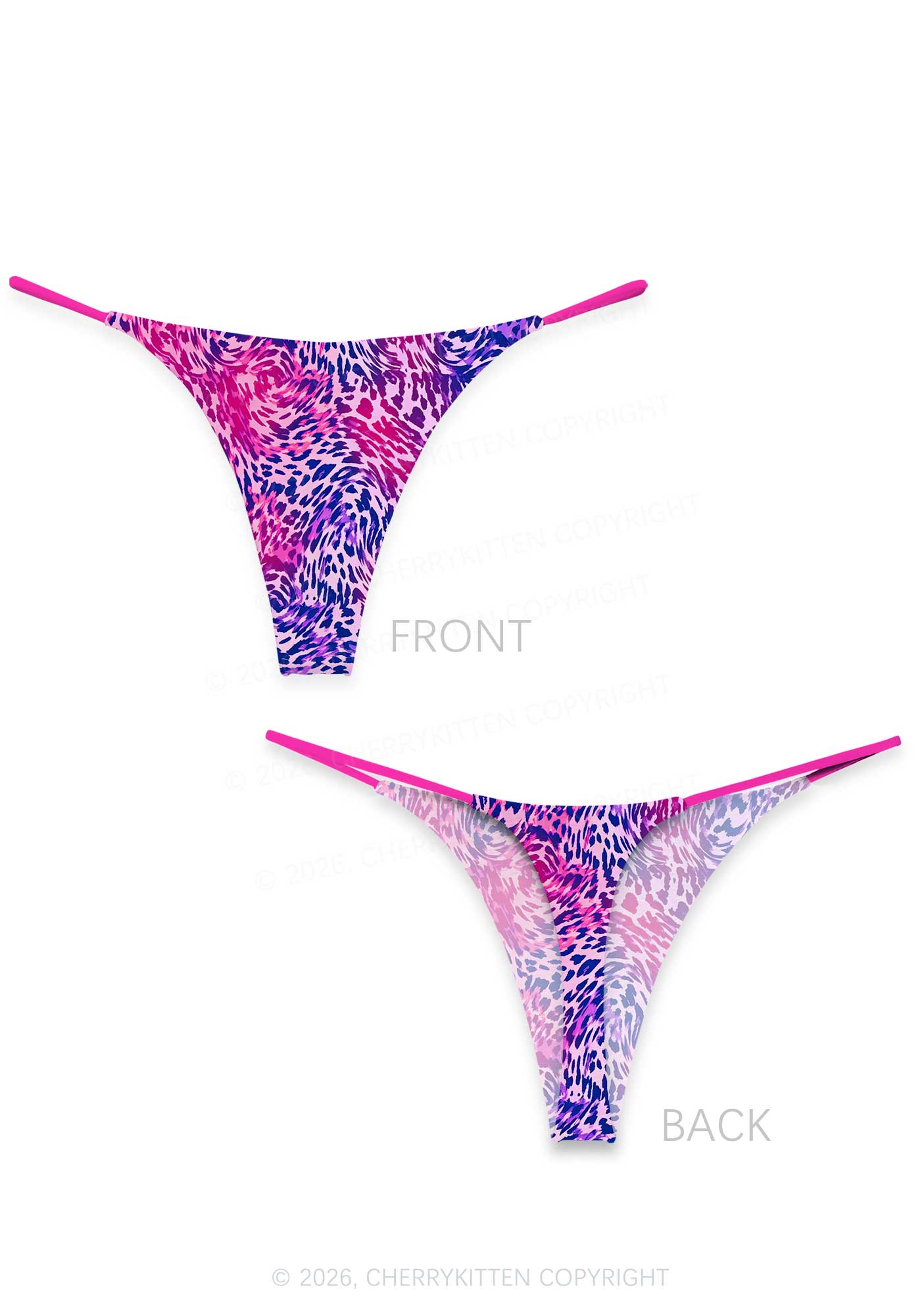 Bisexual Leopard Pride Y2K Print Bikini String Thong Cherrykitten