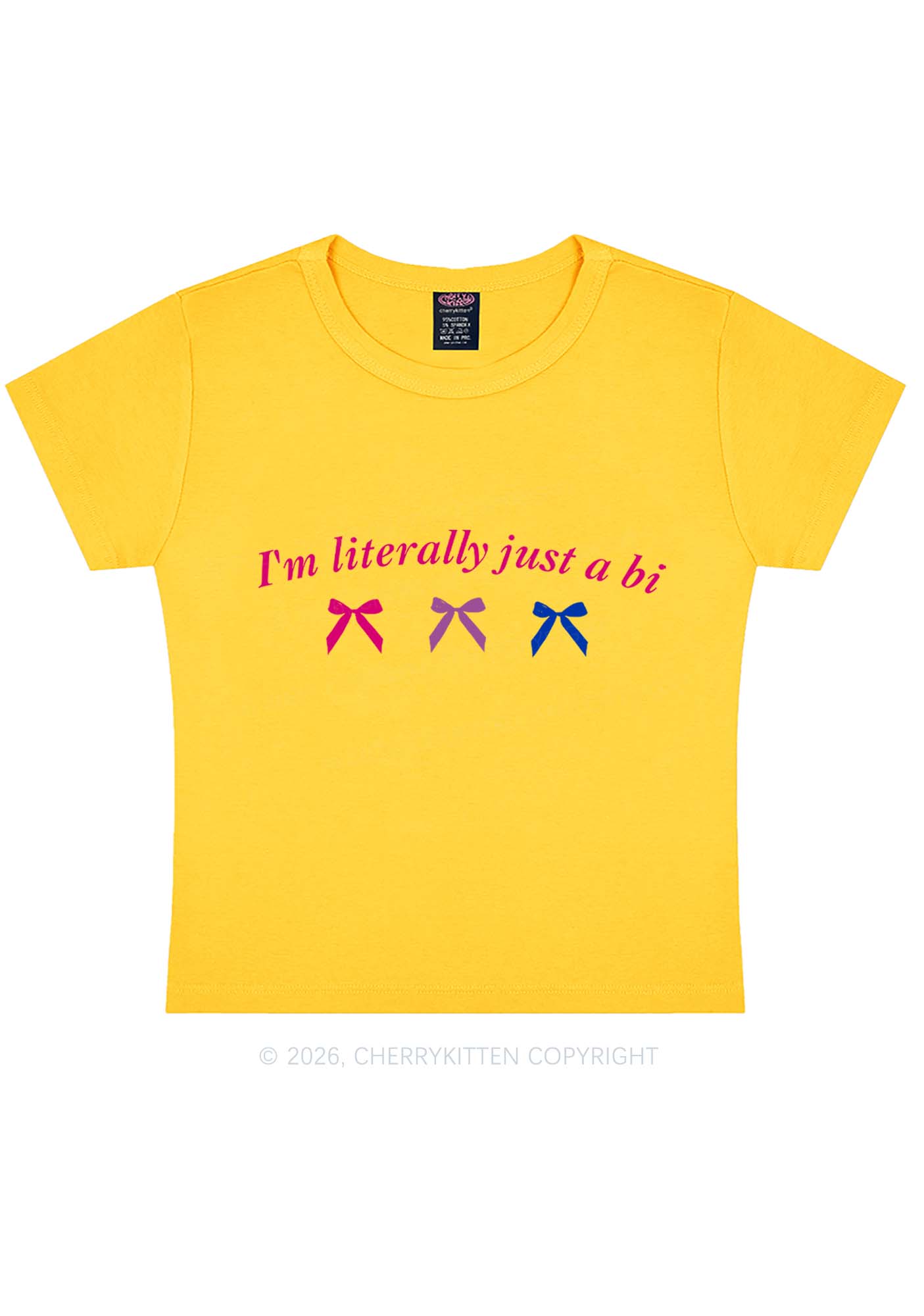 Im Literally Just A Bi Pride Y2K Baby Tee Cherrykitten