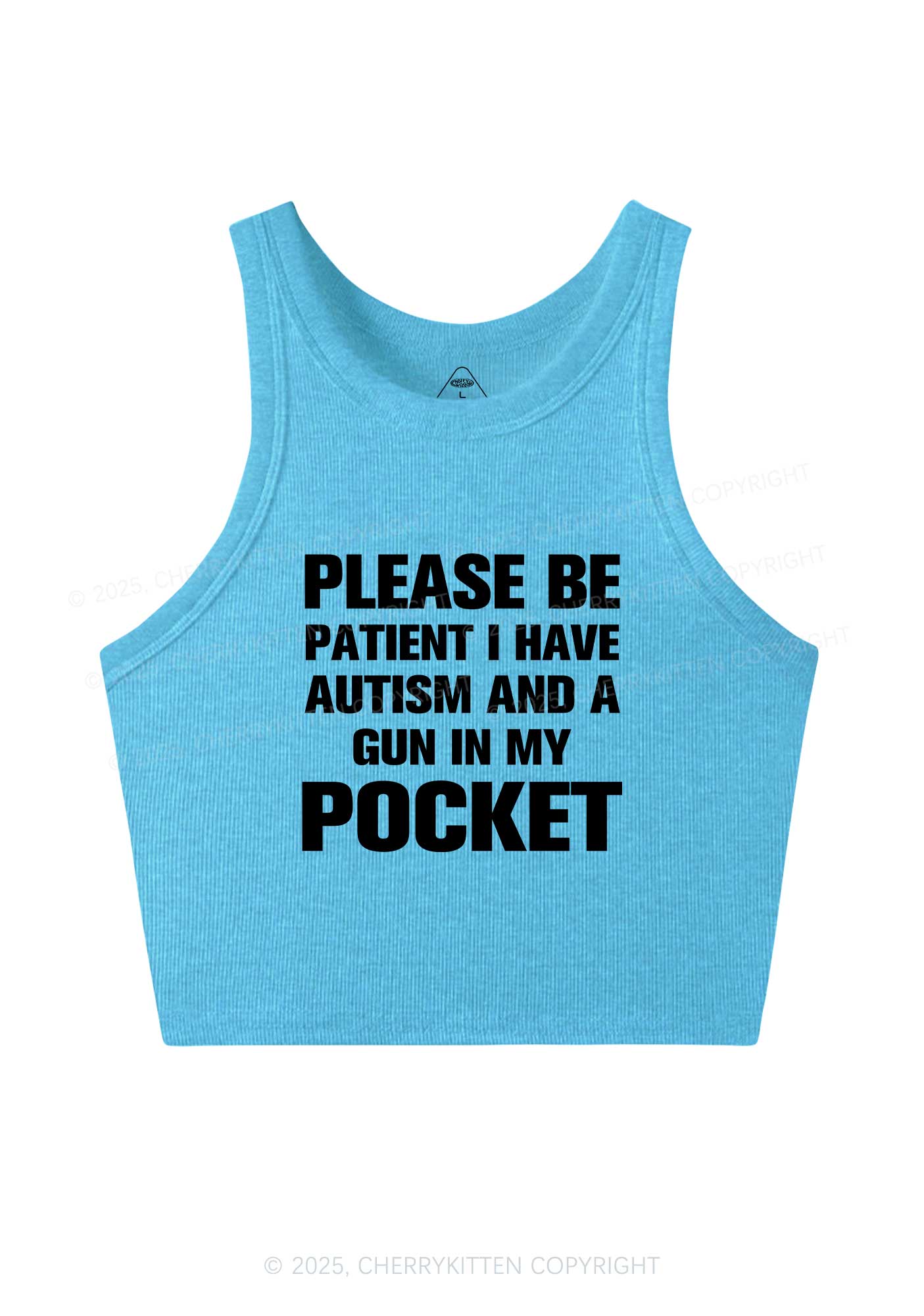 Please Be Patient Y2K Crop Tank Top Cherrykitten