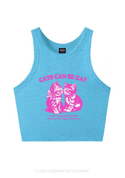 Cat Can Be Gay Pride Y2K Crop Tank Top Cherrykitten