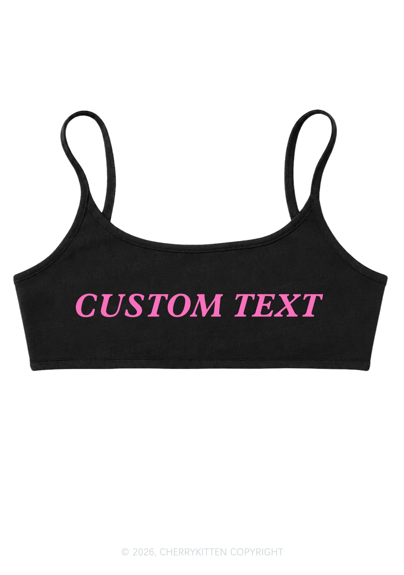 Custom Text Y2K Super Crop Cami Cherrykitten