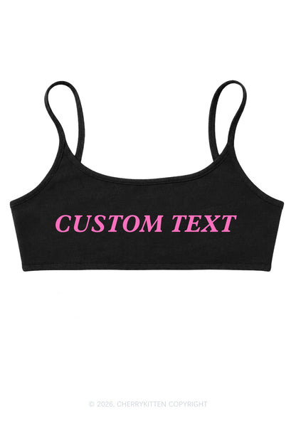 Custom Text Y2K Super Crop Cami Cherrykitten