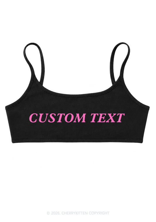 Custom Text Y2K Super Crop Cami Cherrykitten