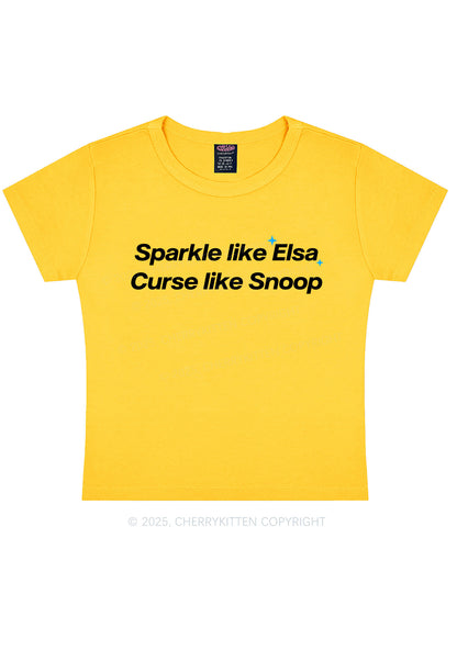 Sparkle Like Princess Y2K Baby Tee Cherrykitten
