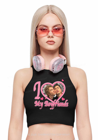 I Love My Boyfriends HR Y2K Crop Tank Top Cherrykitten