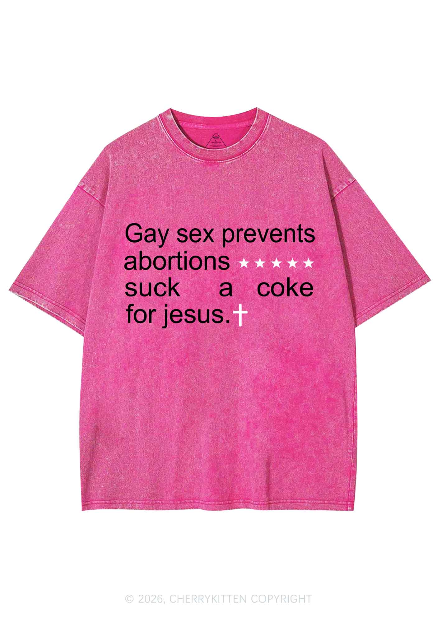 Suck A Coke For Jesus Pride Y2K Shirts Washed Tee Cherrykitten